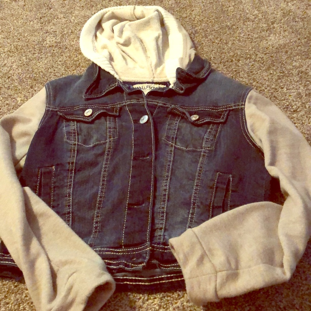 Denim long sleeved vest